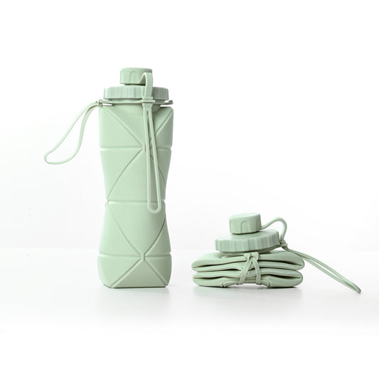 Silicone Foldable Water Bottle, Leak-Proof High Temperature Food Grade Water Bottle 600ML